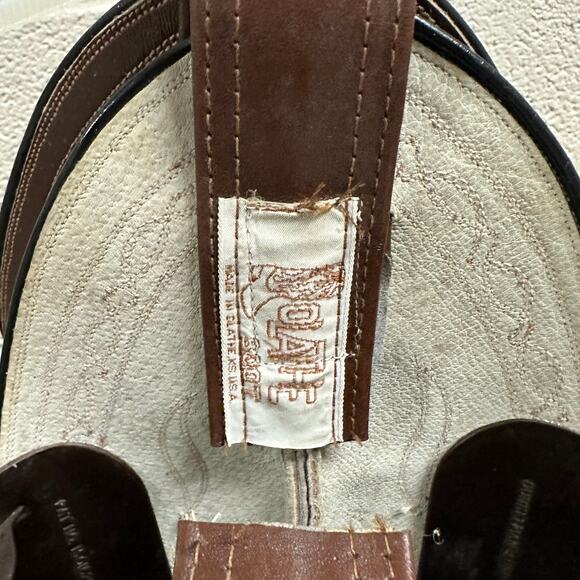 New Olathe Deadstock Western Riding Boots Mens Sz 6.5B Brown Leather Embroidered main image 7